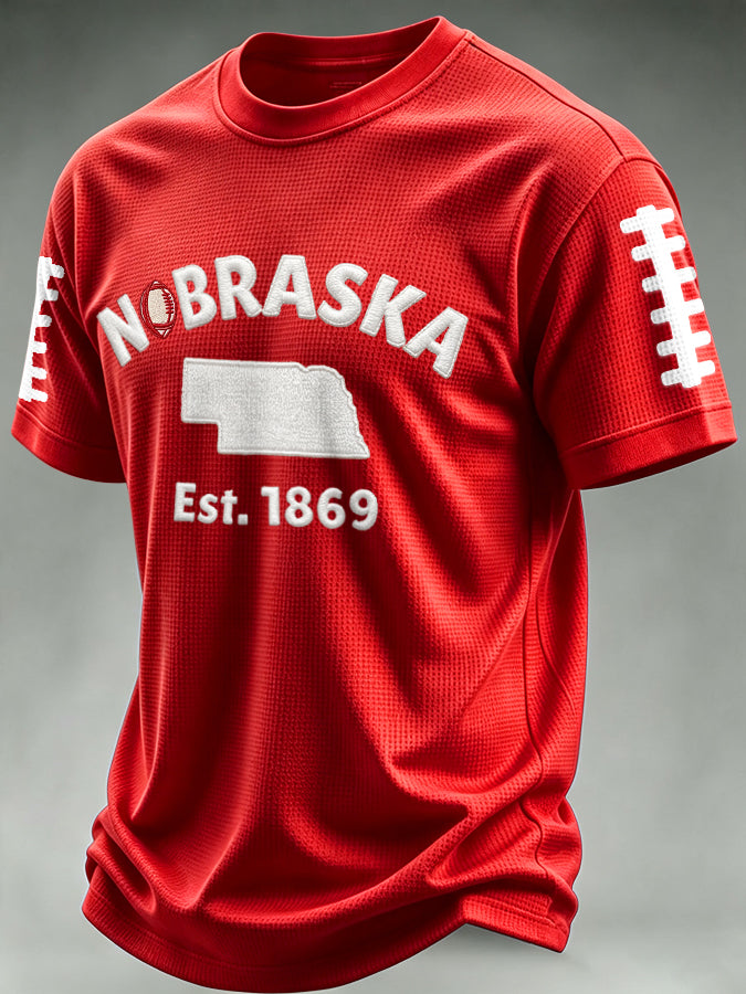Men'S Football Print Waffle T-Shirt