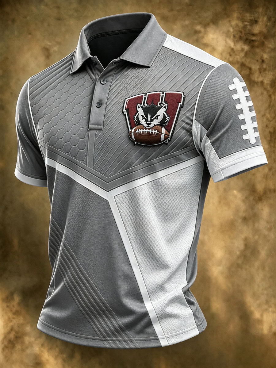 Men's Football Print Casual Printed T-shirt