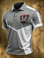 Men's Football Print Casual Printed T-shirt