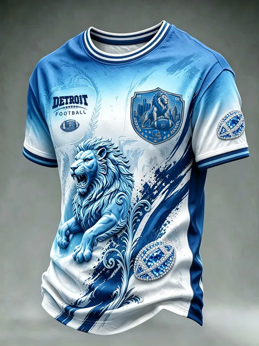 Men's Football Fan Printed Casual T-Shirt