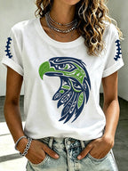 Women's Seattle Football Printed Vintage Fashion Print T-shirt