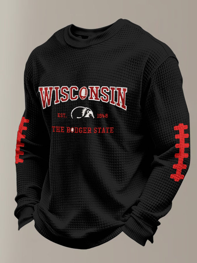 Men'S Football Printed Waffle T-Shirt