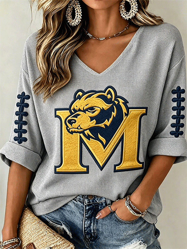 Women's Rugby Print Waffle T-Shirt