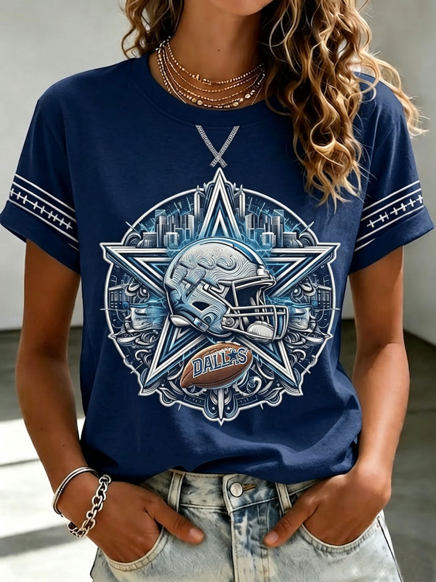 Women's Football Printed Casual T-Shirt