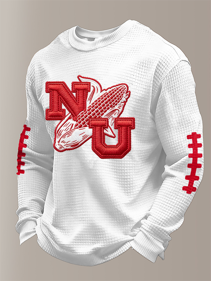 Men'S Football Printed Waffle T-Shirt