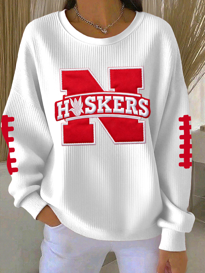 Women'S Football Print Casual Sweatshirt