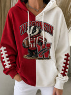 Women'S Football Print Casual  Hoodie