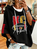 Women'S e Football Print Hoodie