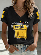 Women'S Football Print Short-Sleeve T-Shirt