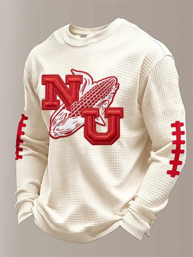 Men'S Football Printed Waffle T-Shirt