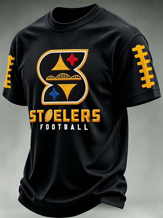 Men'S Football Print Waffle T-Shirt