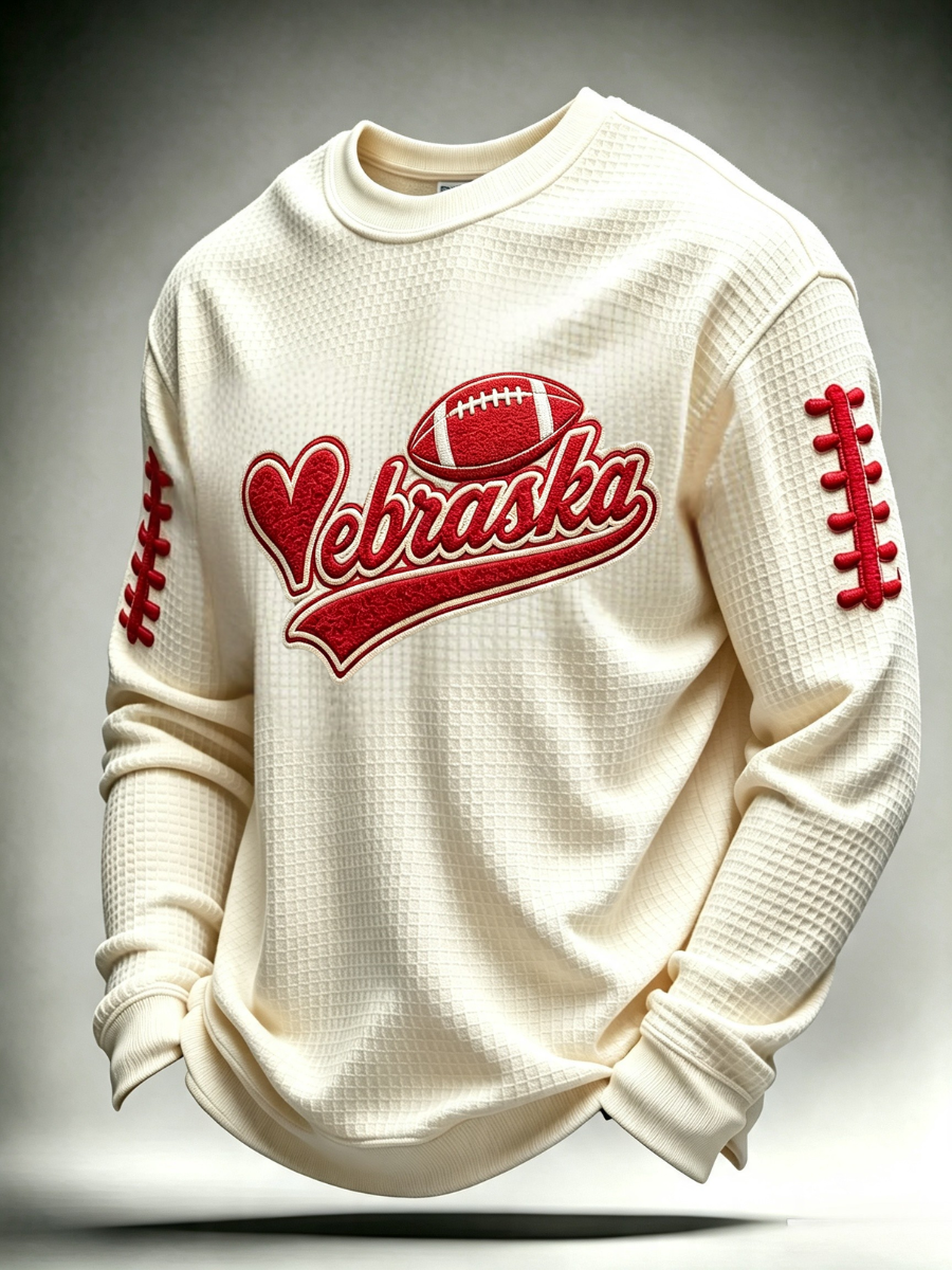 Men'S Football Printed Waffle T-Shirt