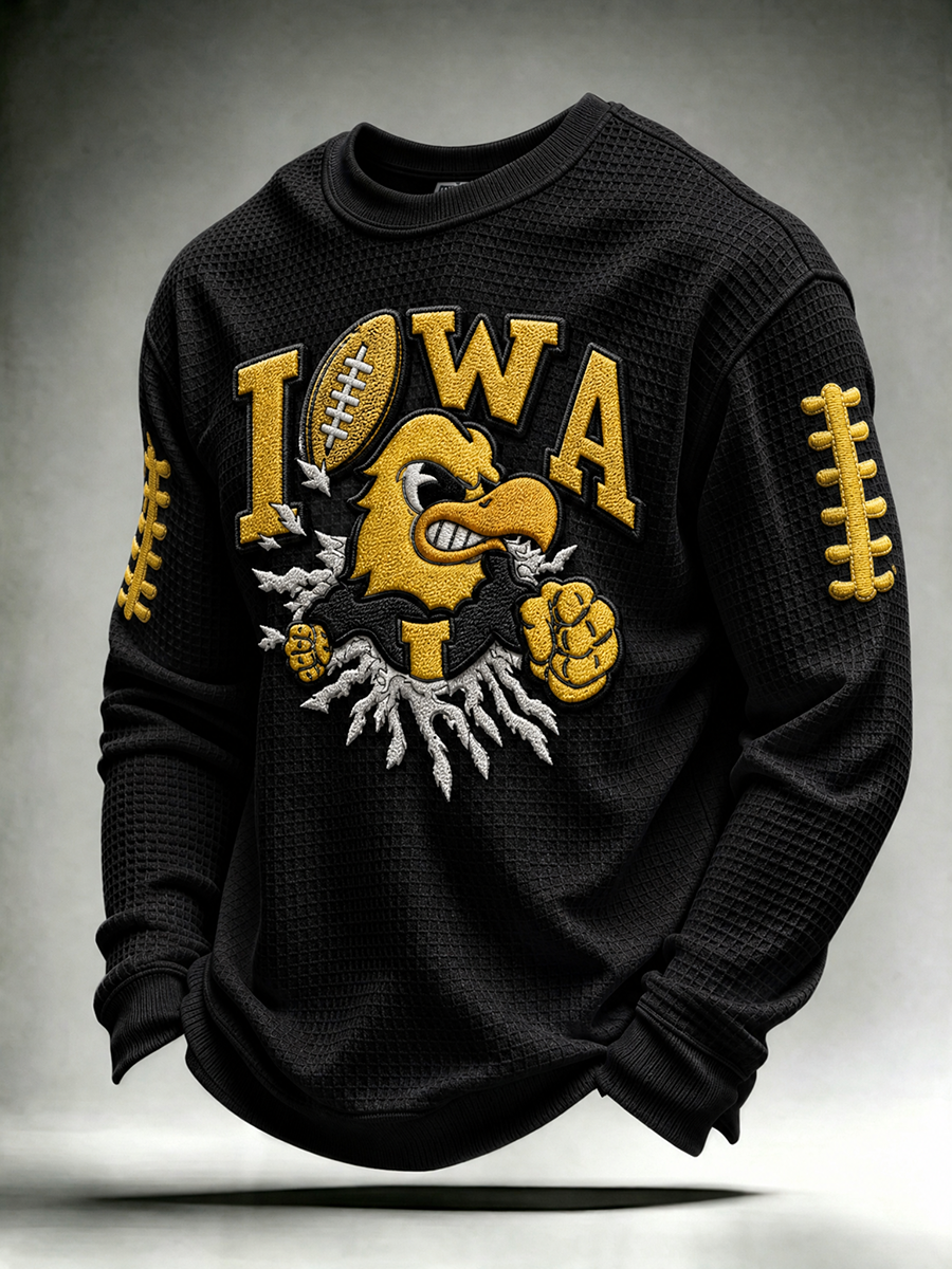 Men's Football Fans Printed Waffle T-Shirt