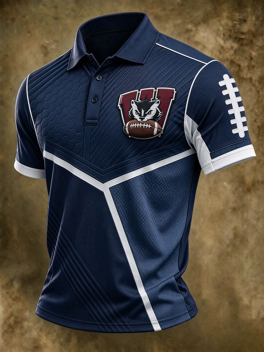 Men's Football Print Casual Printed T-shirt