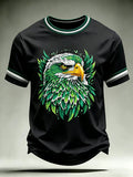 Men's Football Print Short Sleeve T-Shirt