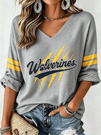 Women's Rugby Print Waffle T-Shirt