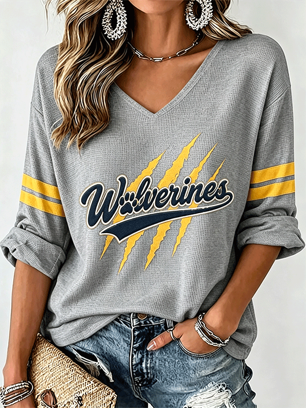 Women's Rugby Print Waffle T-Shirt