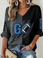 Women's Go Football Waffle Top