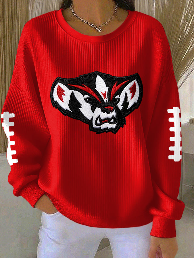 Women'S Football Print Casual Sweatshirt