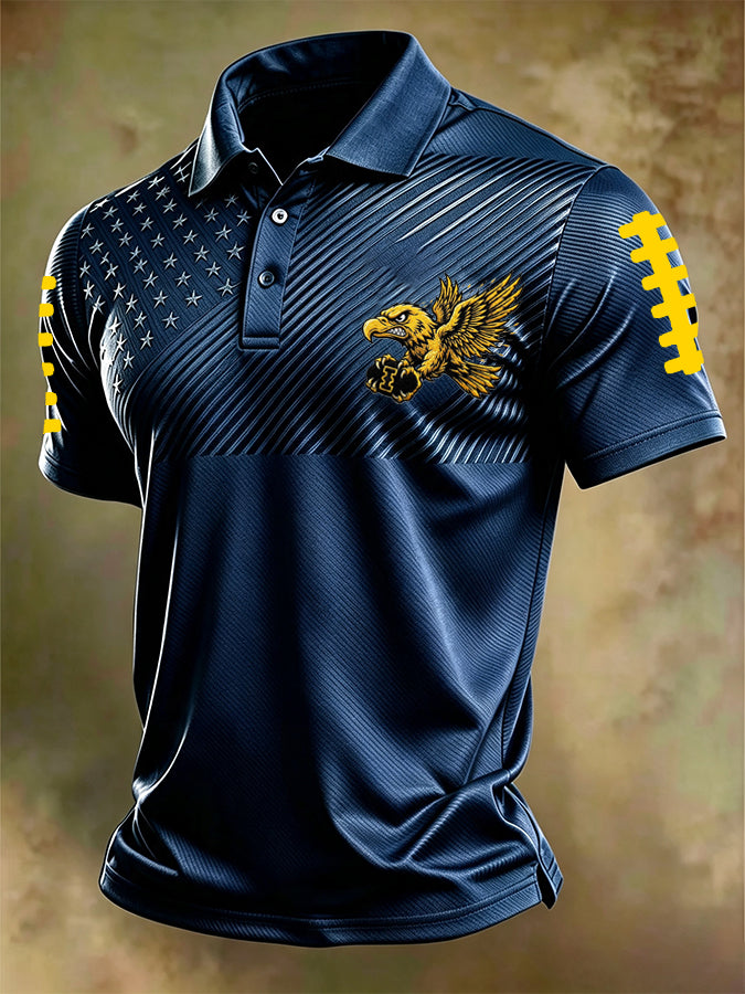 Men'S Football Printed Polo Shirt