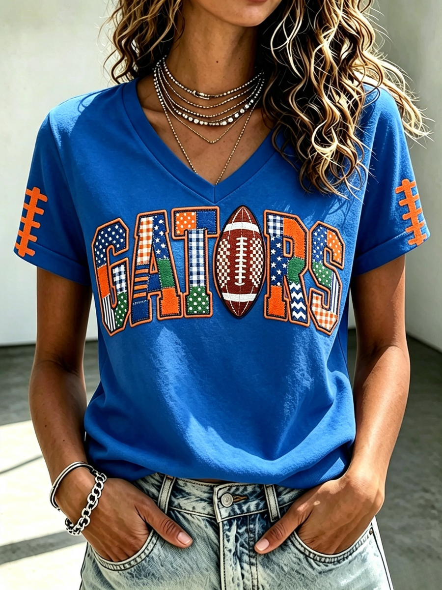 Women'S Football Print Short-Sleeve T-Shirt
