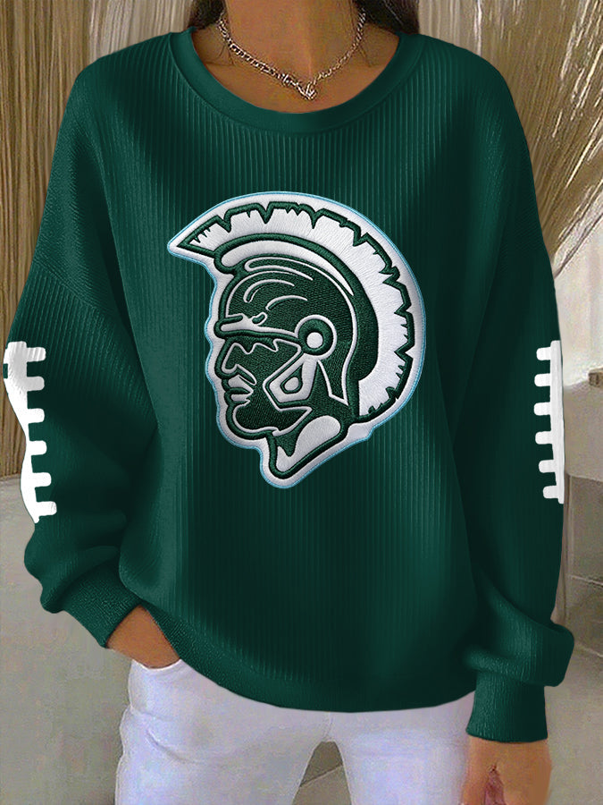Women'S Football Print Casual Sweatshirt