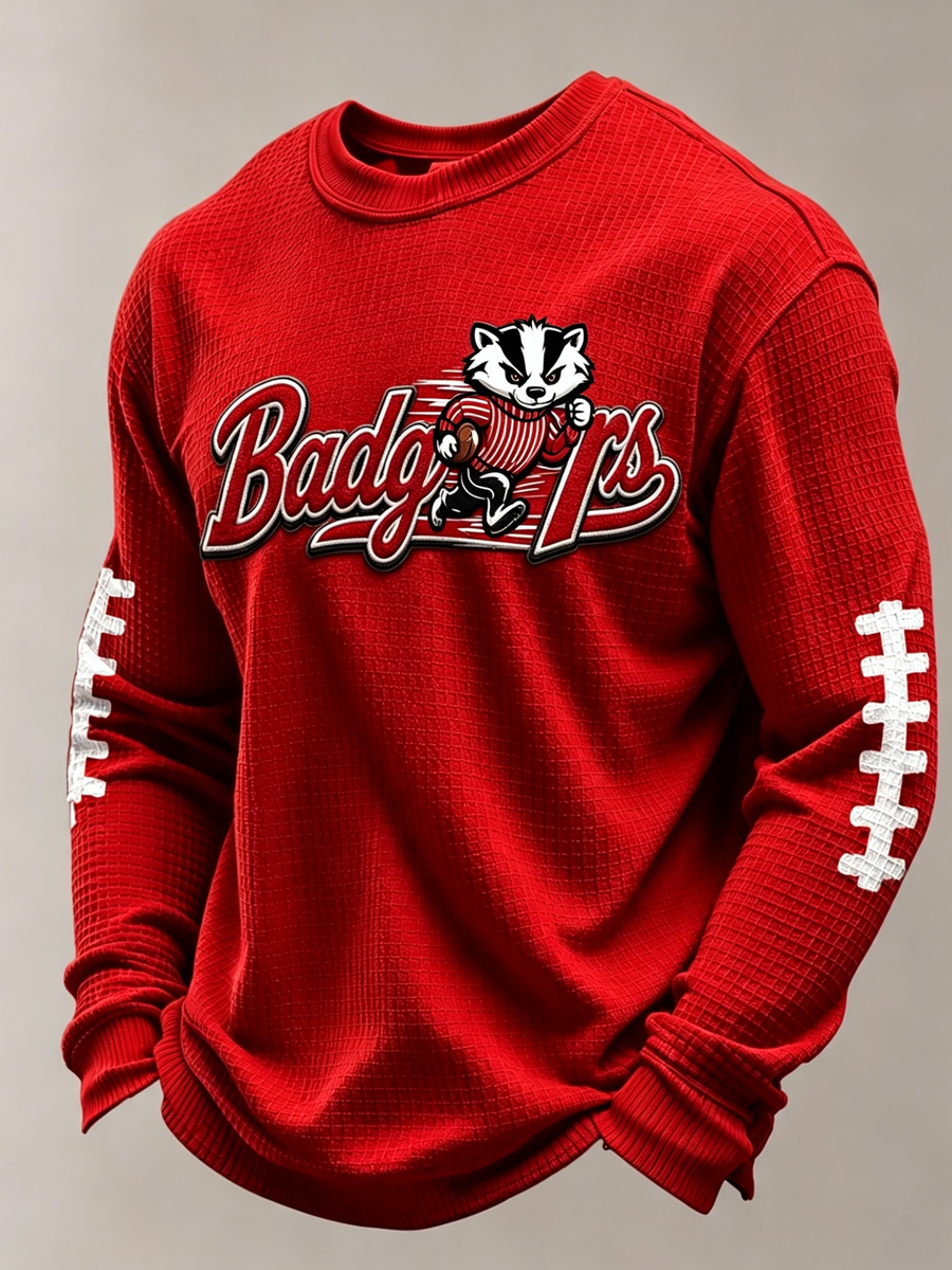 Men'S Football Printed Waffle T-Shirt