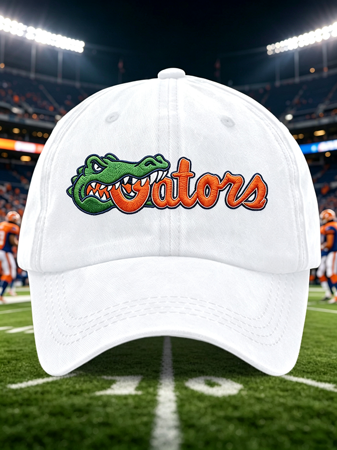 Unisex Football Print Washed Duckbill Cap