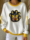 Women'S Football Print Casual Sweatshirt