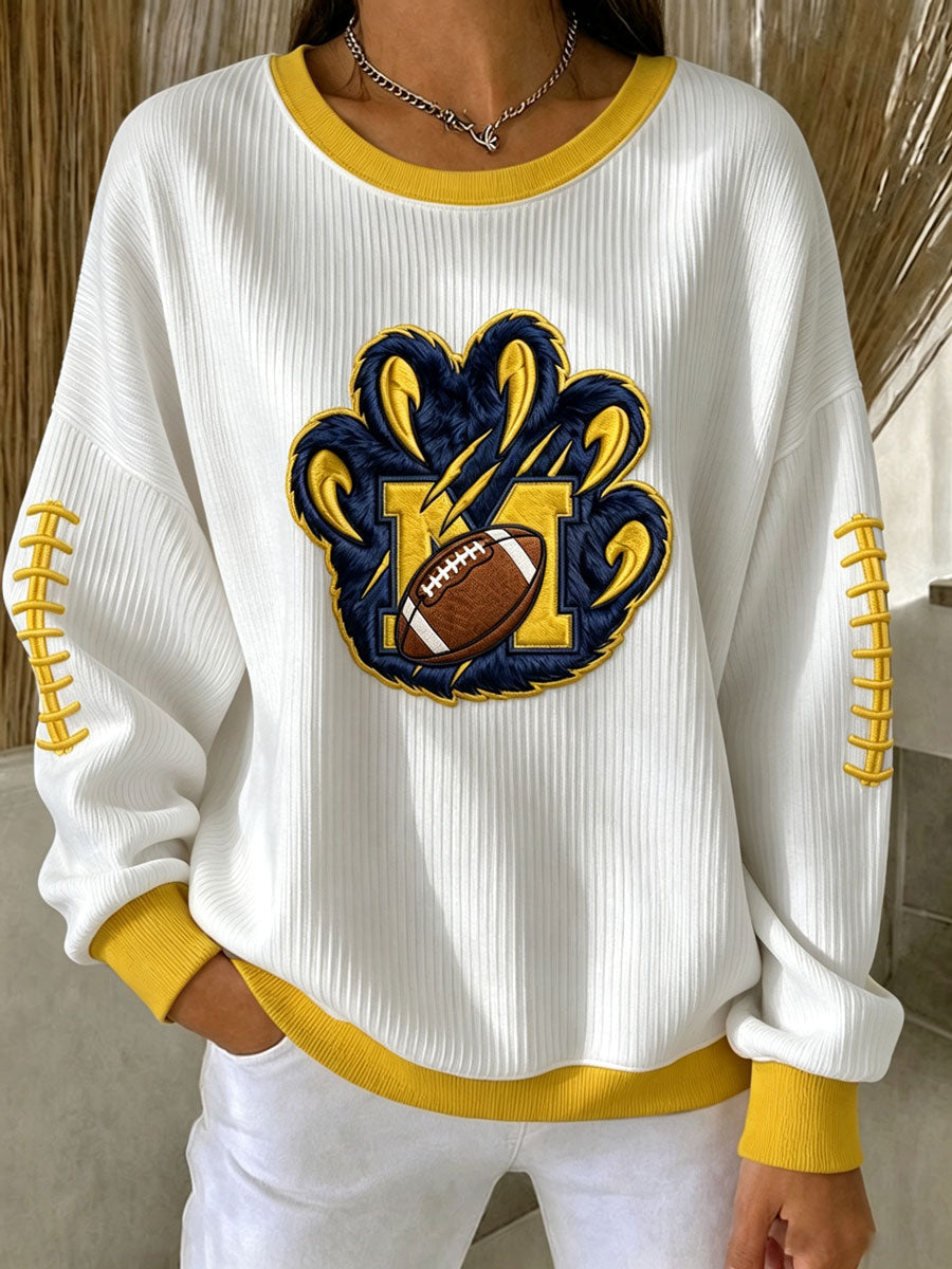 Women'S Football Print Casual Sweatshirt