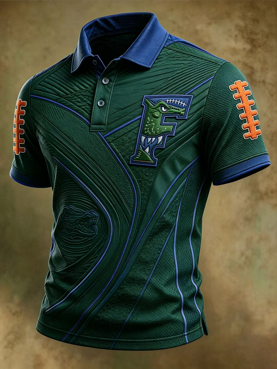 Men's Retro Rugby Collar Polo T-Shirt