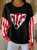 Women'S Football Print Casual Sweatshirt