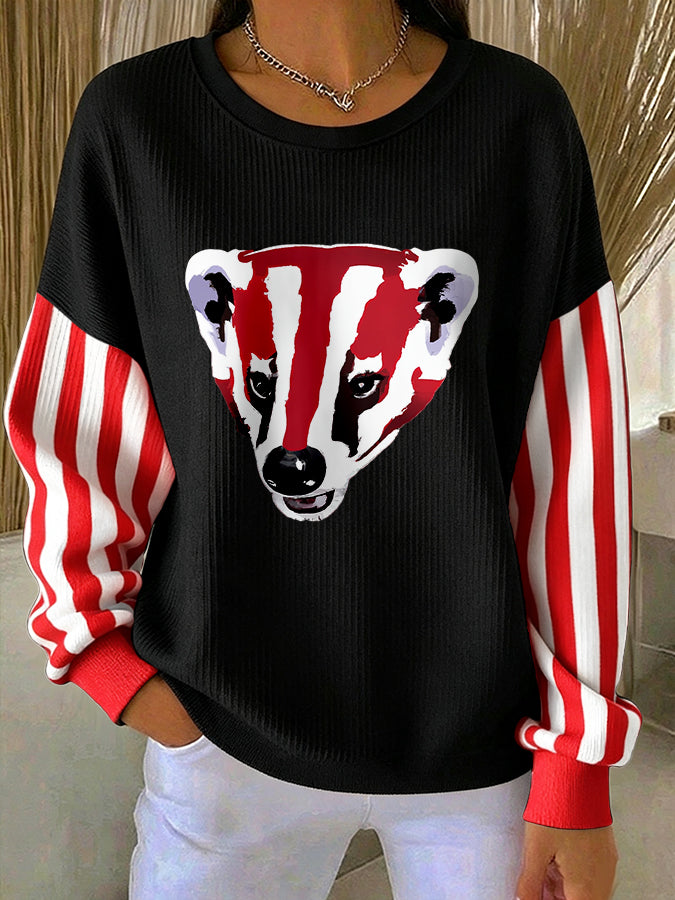 Women'S Football Print Casual Sweatshirt