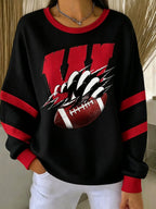 Women'S Football Print Casual Sweatshirt