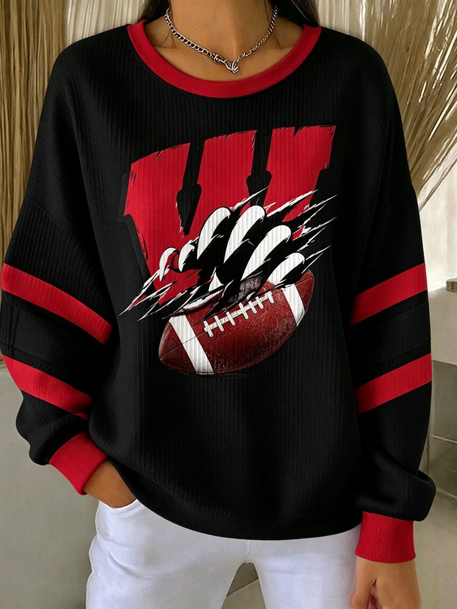 Women'S Football Print Casual Sweatshirt