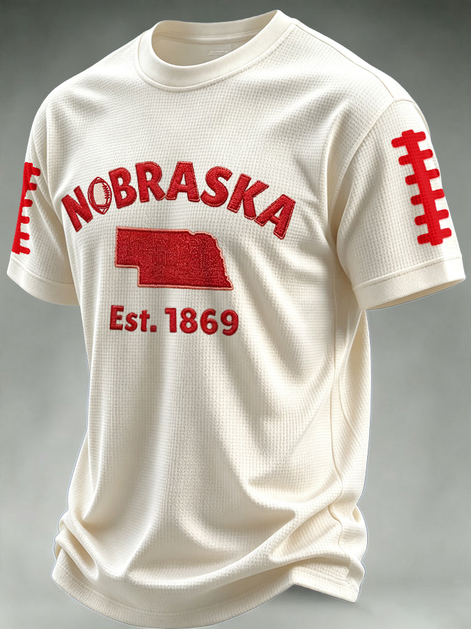 Men'S Football Print Waffle T-Shirt