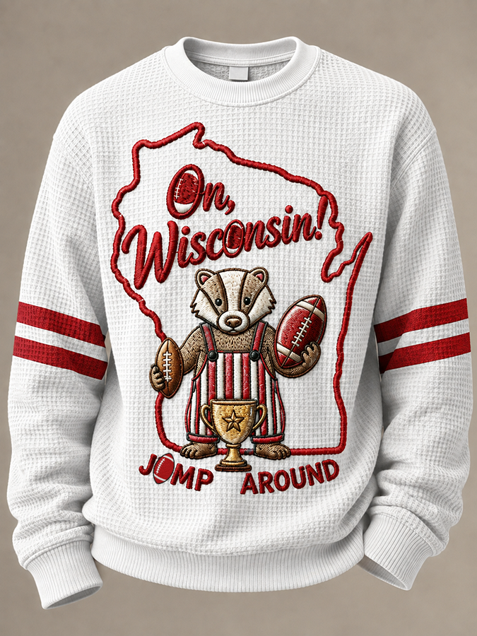 Men'S Football Printed Waffle T-Shirt