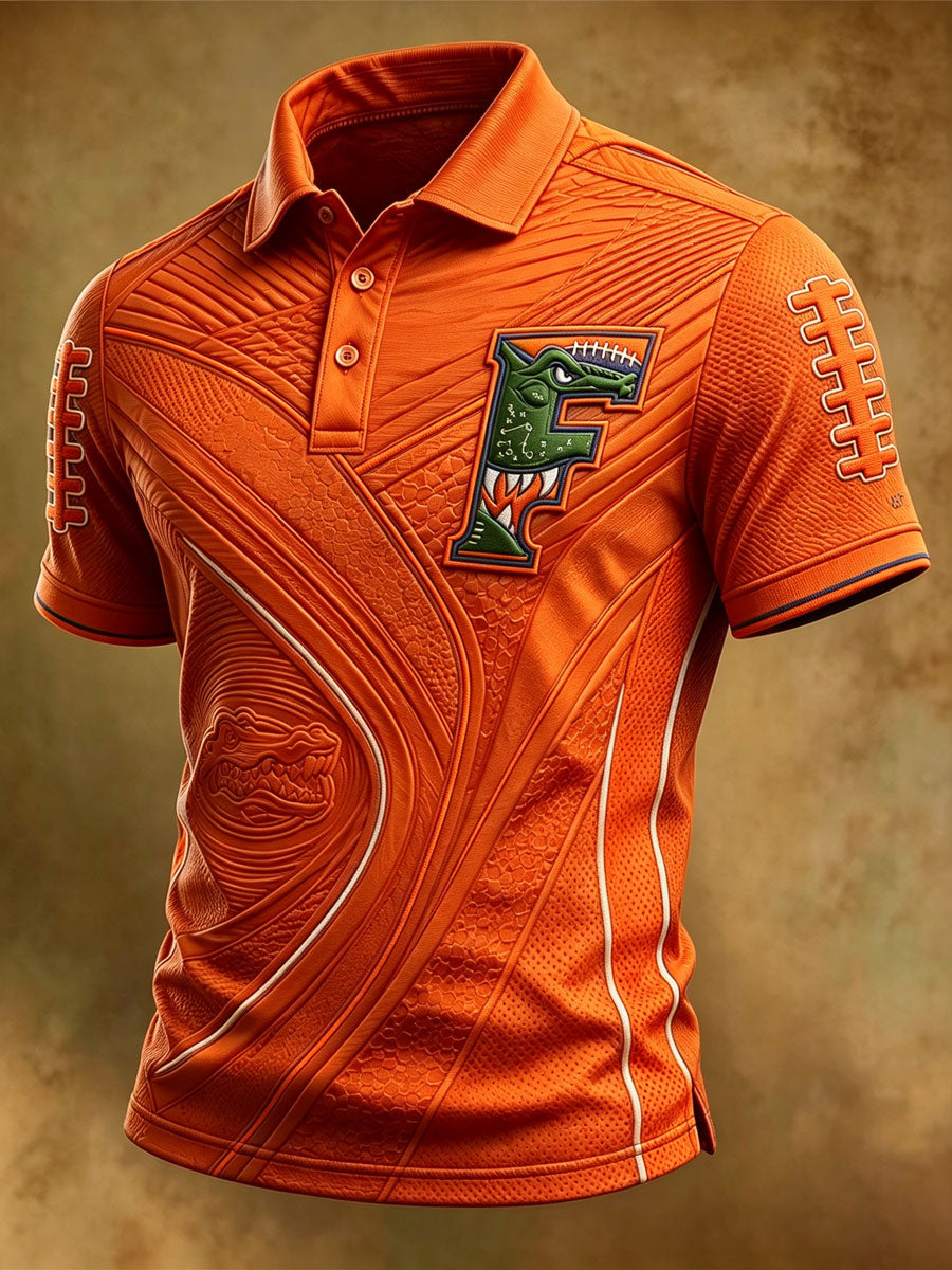 Men's Retro Rugby Collar Polo T-Shirt