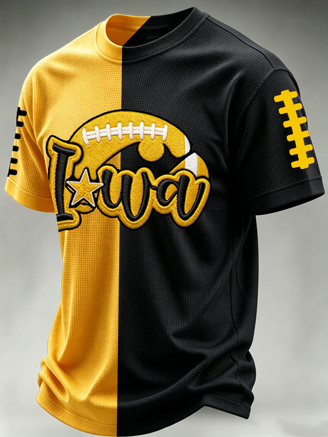Men'S Football Print Waffle T-Shirt