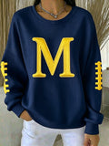 Women'S Football Print Casual Sweatshirt