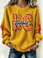 Women'S Football Print Checkered Sweatshirt