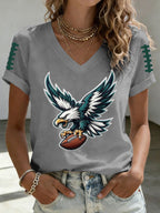 Women'S Football Print Short-Sleeve T-Shirt