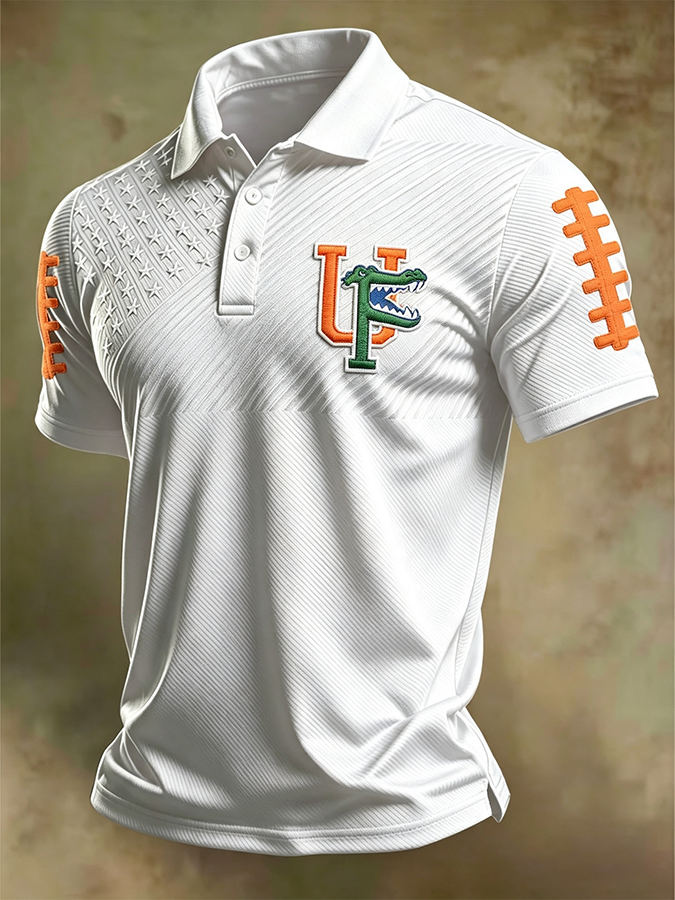 Men'S Retro Rugby Collar Polo T-Shirt