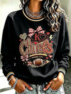 Women's Football Printed Casual Sweatshirt