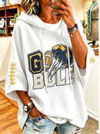 Women'S Retro Rugby Printed Hoodie