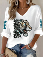 Women'S Football  Print Waffle  Top