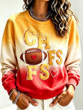 Women's Football Printed Casual Sweatshirt