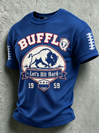 Men'S Football Let'S Hit It Hard Waffle T-Shirt