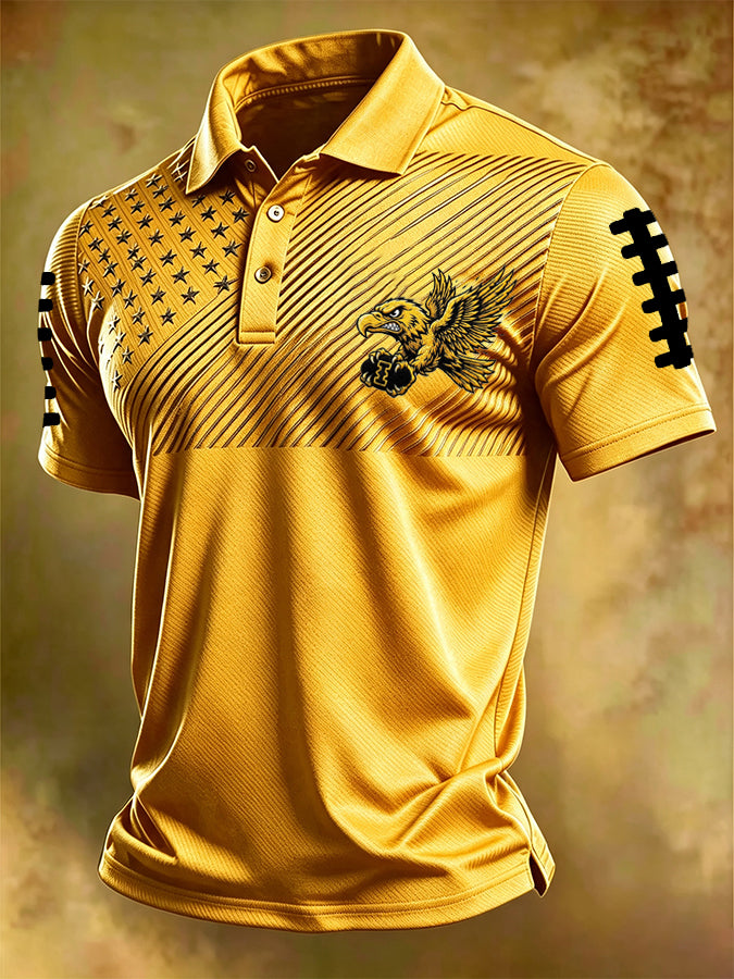 Men'S Football Printed Polo Shirt
