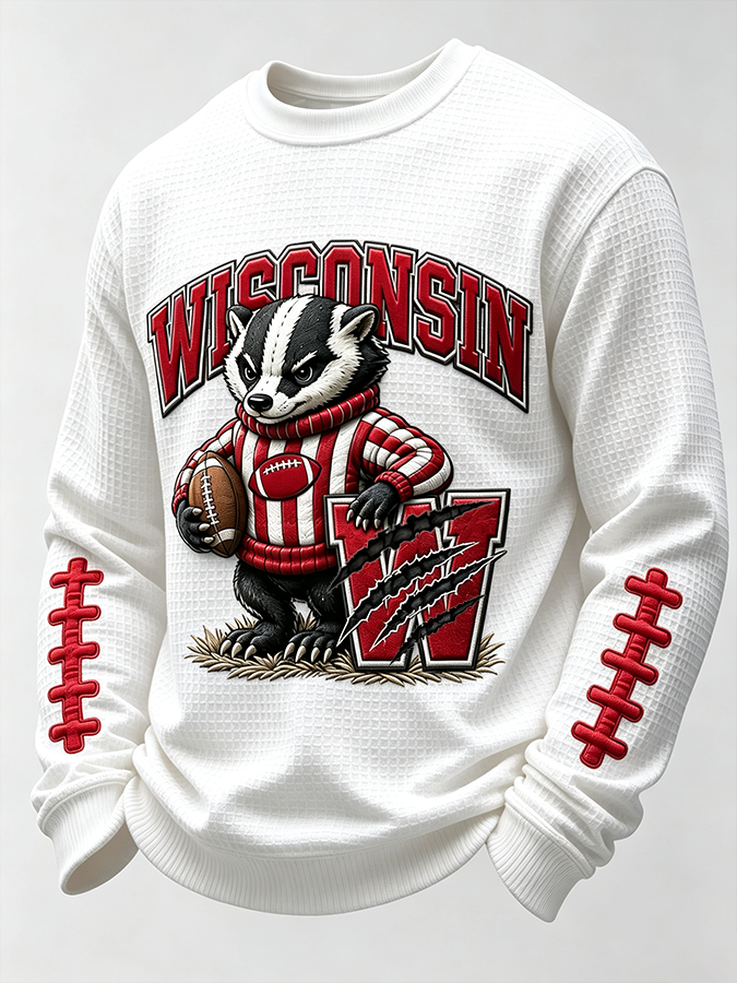 Men'S Football Printed Waffle T-Shirt